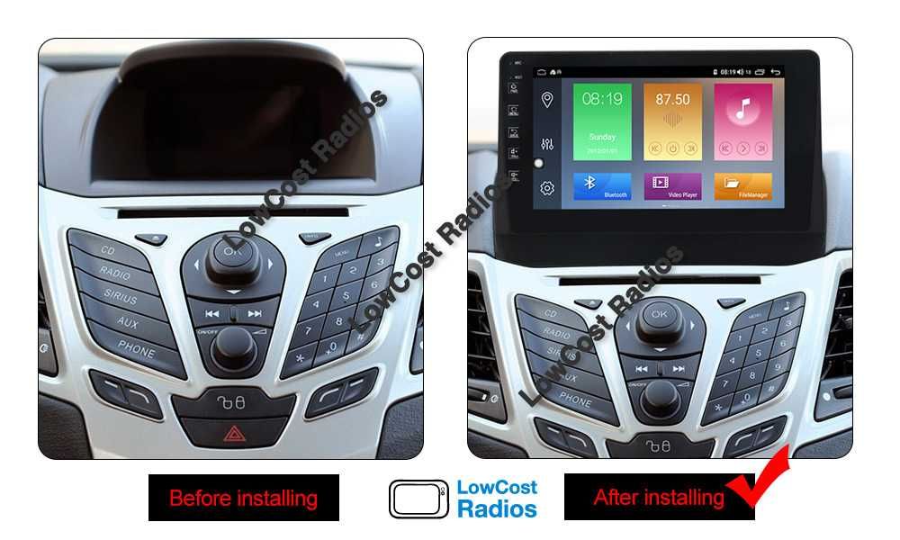 Auto Rádio 9' FORD FIESTA | GPS ANDROID Bluetooth USB APPS WIFI