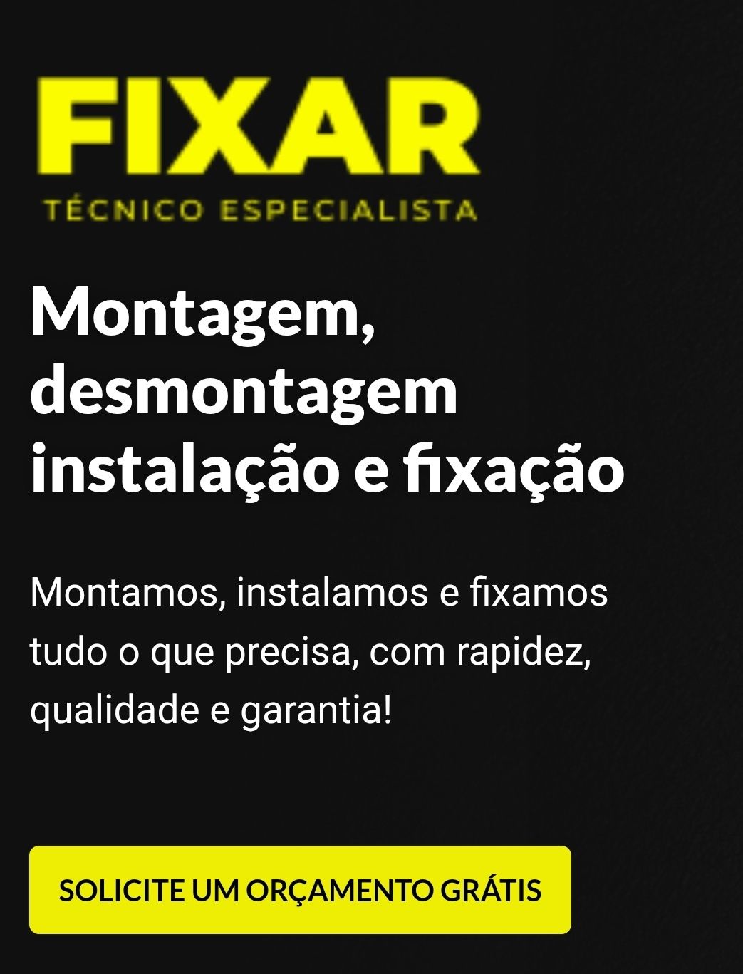Montagem e desmontagem fixação e instalação