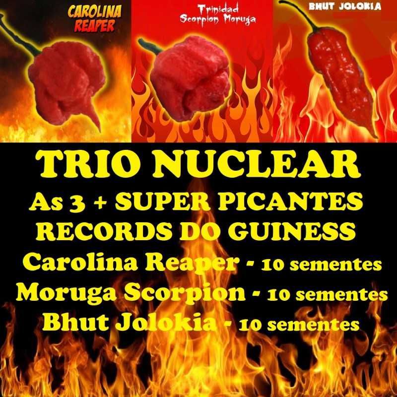 PACK TRIO Reaper Scorpion e Jolokia Pimentas Malaguetas 30 Sementes