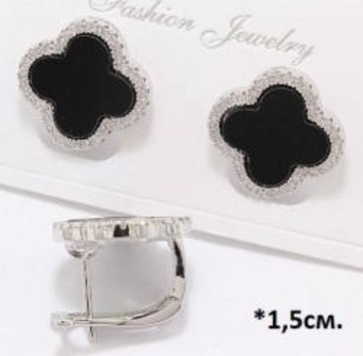 Набор клевер серьги и подвеска на шею