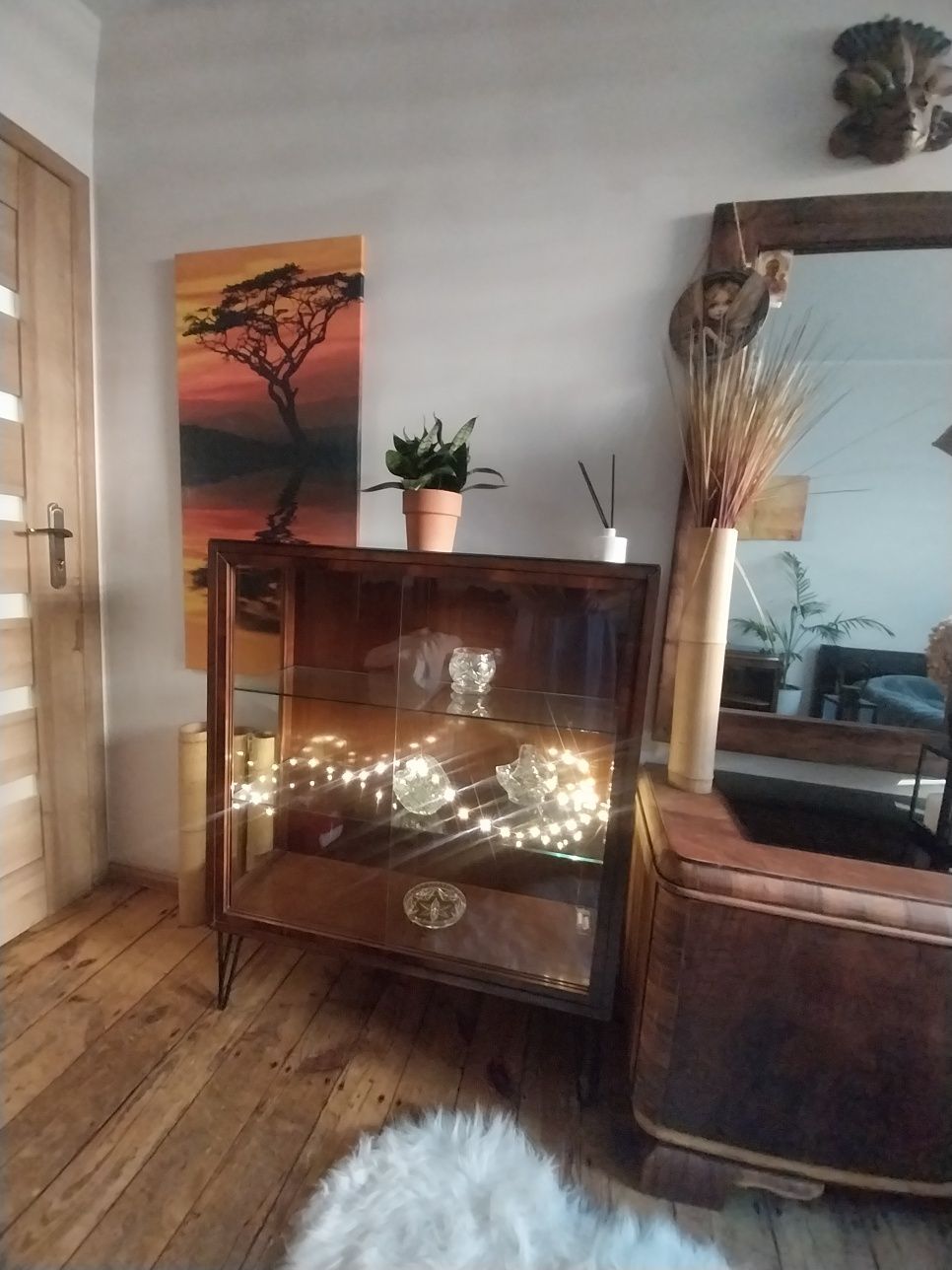 Retro witrynka gablota biblioteczka vintage barek lata 50 regał