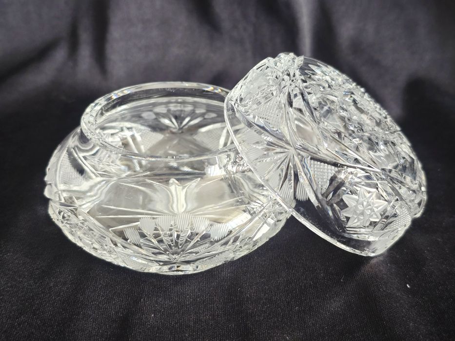 Kryształowa szkatułka puzderko bomboniera retro kryształy prl