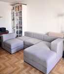 IKEA JATTEBO Szary TONERUD Welur Sofa Modułowa Kanapa Narożnik