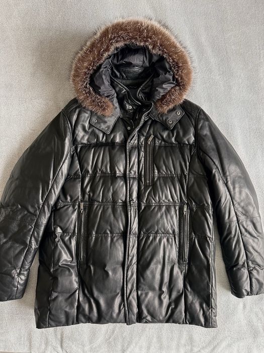 Чоловіча зимова шкіряна куртка bugatti 56р