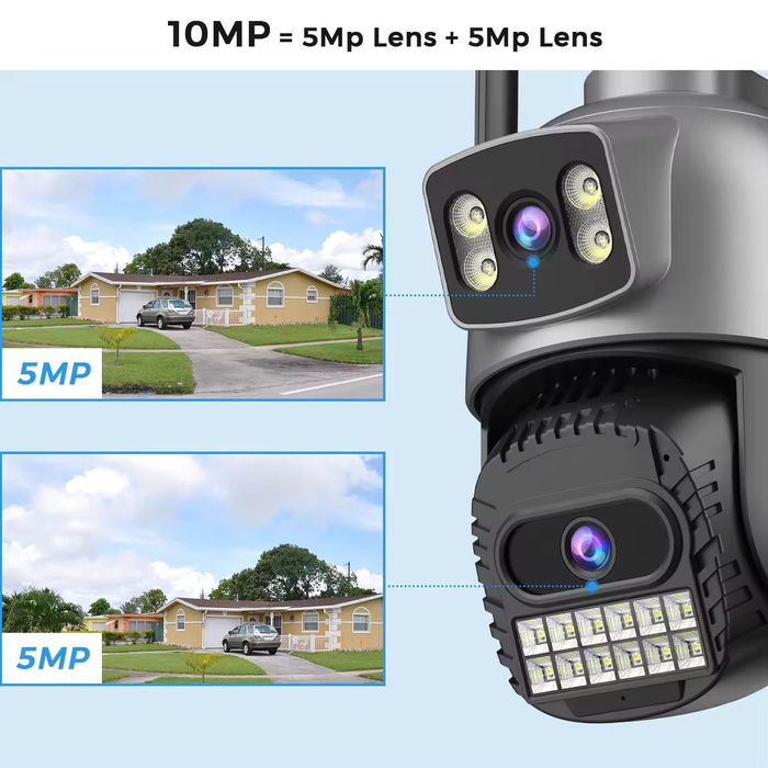 Уличная Wi-Fi камера BESDER 10MP с двумя объективами, сигнализация