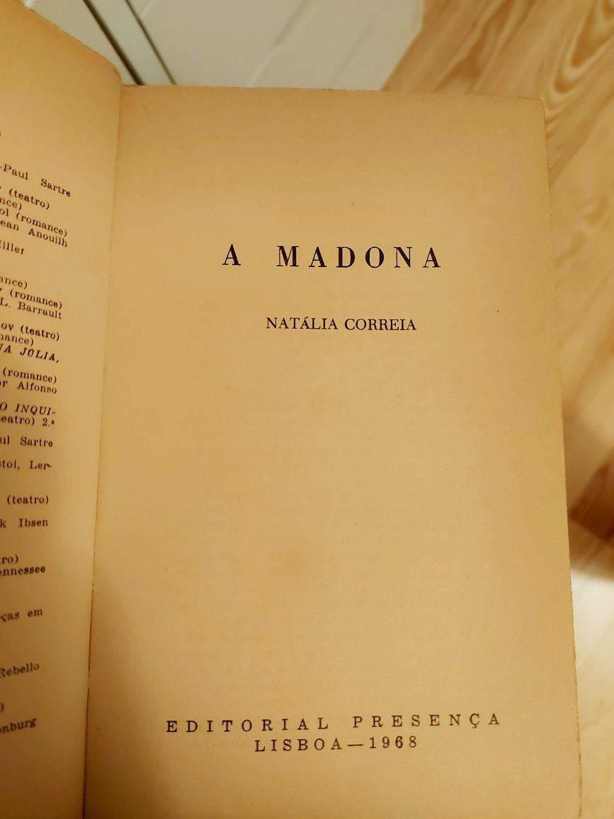 Livro A Madona de Natália Correia 1ª Edição