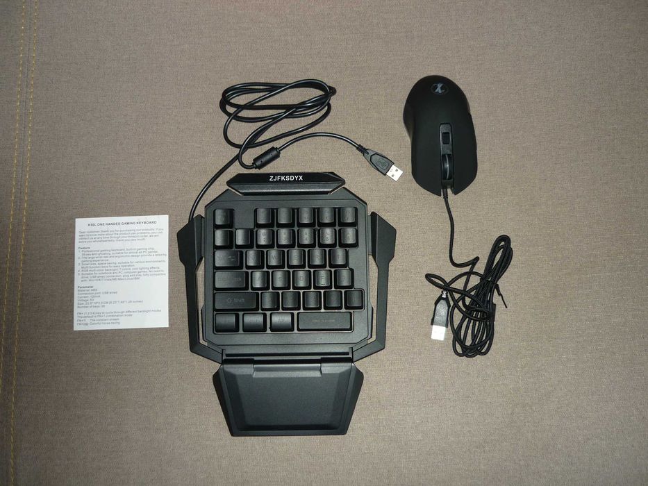 Zestaw Gamingowy Klawiatura i Mysz do obsługi jedną ręką RGB