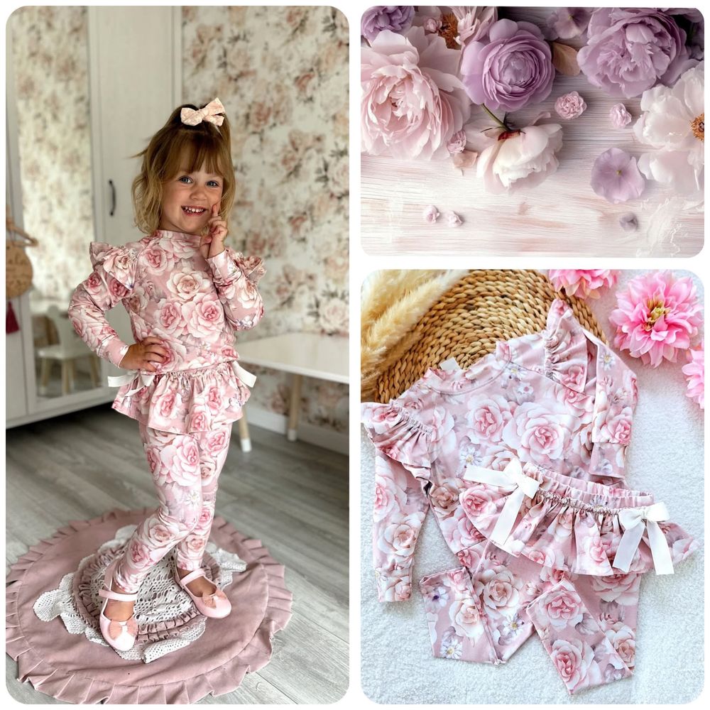 Nowość Nikol Kids Fashion dresik dres bluza+legginsy pastele 86 cm
