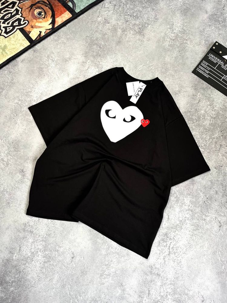 Футболка PLAY Comme Des Garcons чорна Оверсайз