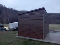 Garaż Blaszany Blaszak spad na bok drewnopodobny PREMIUM