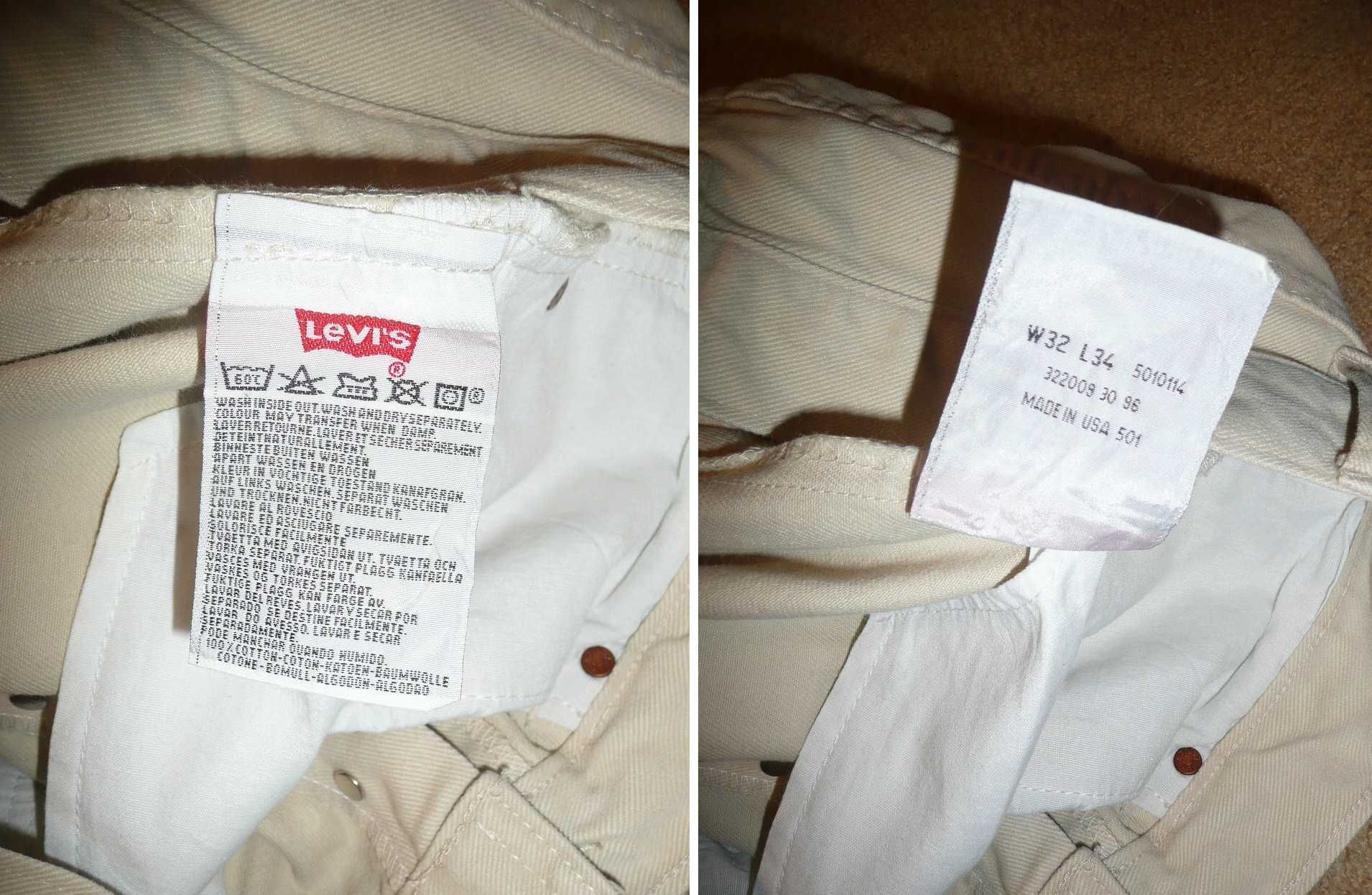 Spodnie dżinsy LEVIS 501 W32/L34=41,5/111cm jeansy