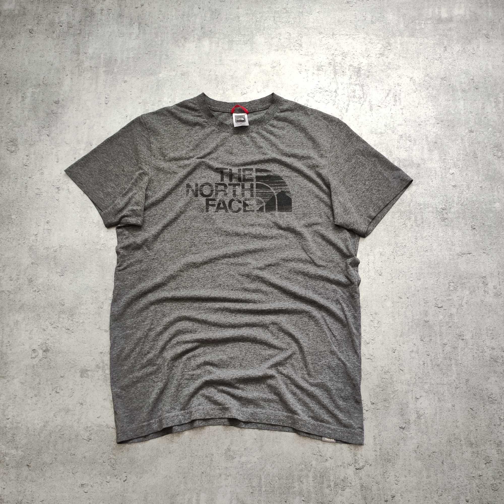 MĘSKA Koszulka Bawełna Duże Logo Szara Trekking TNF The North Face