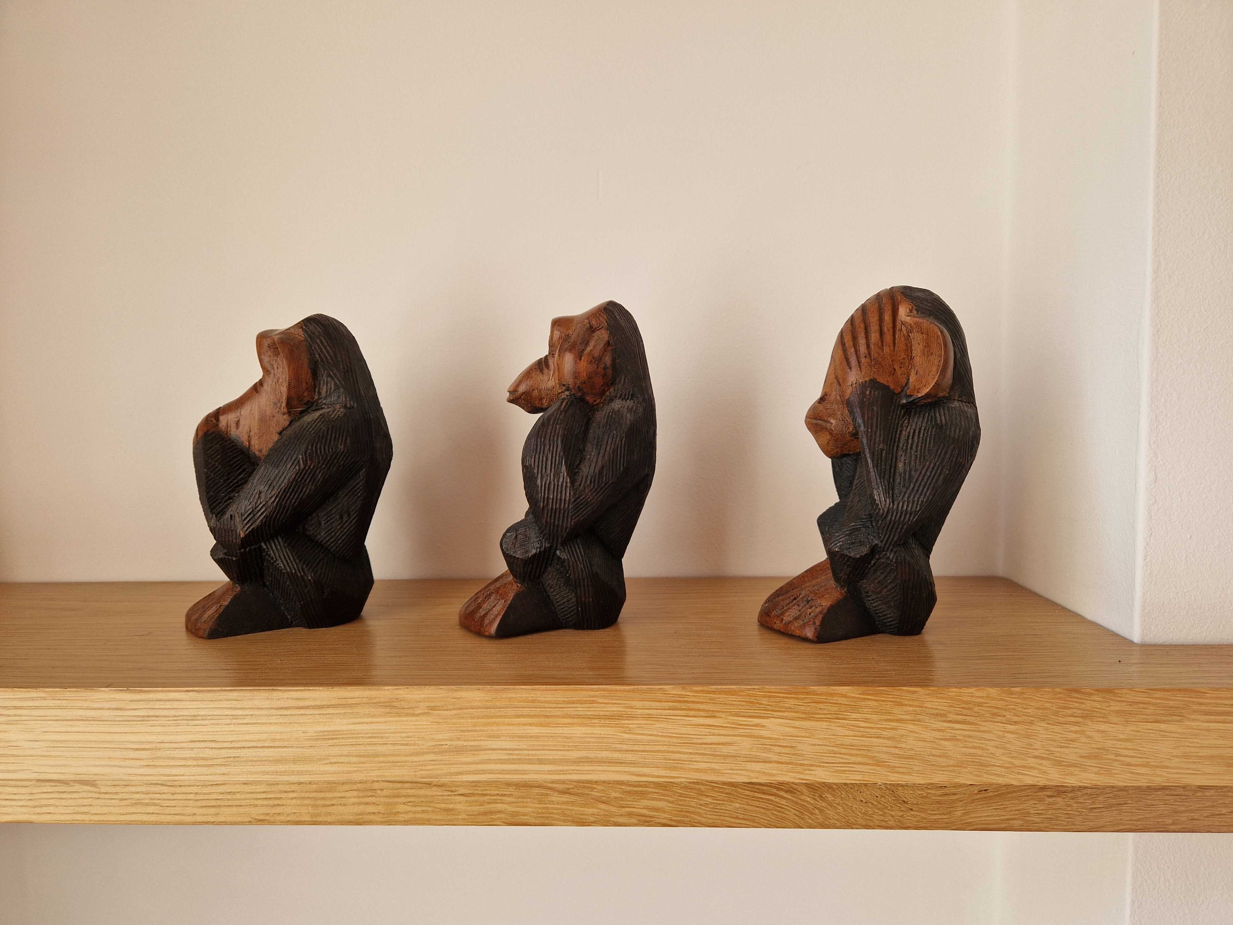 Estatuetas / Figuras dos Três Macacos Sábios em madeira