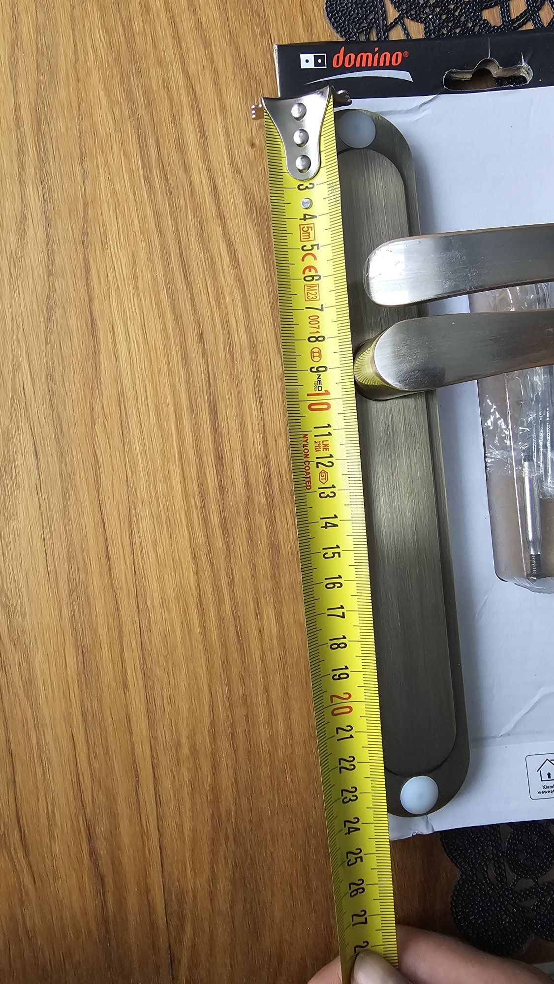 3 sztuki Klamka wewnętrzna 72mm z długim szyldem + 1 zamek drzwi wew.