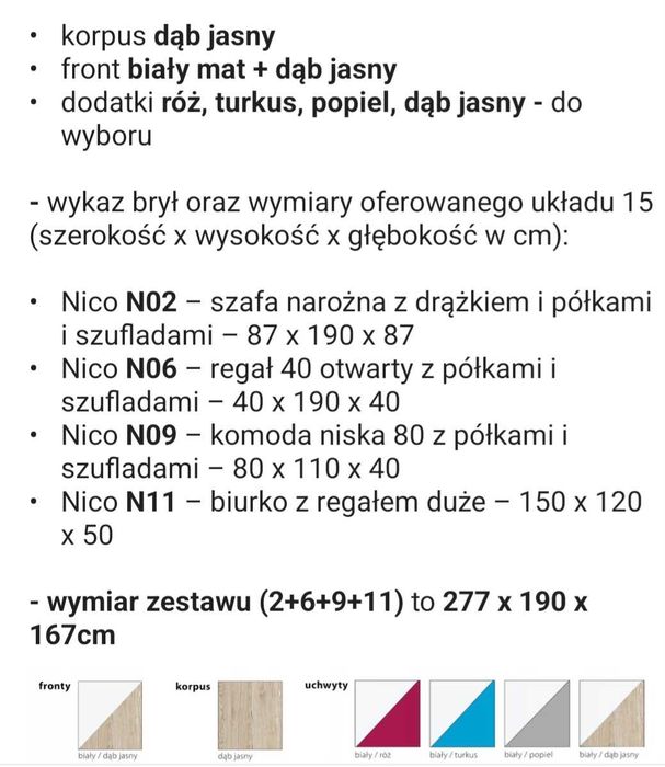 Sprzedam zestaw mebli młodzieżowe