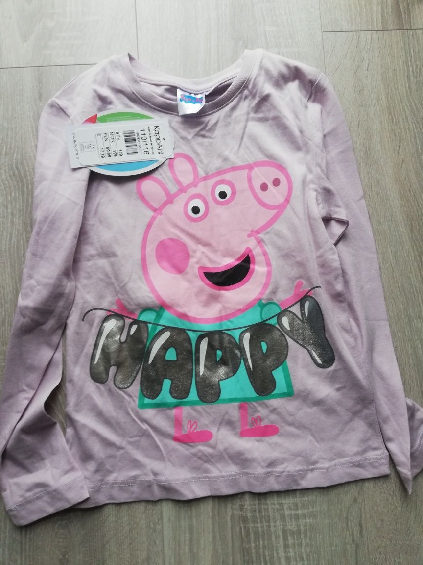 Bluzeczka z nadrukiem Peppa KappAhl rozmiar 110/116