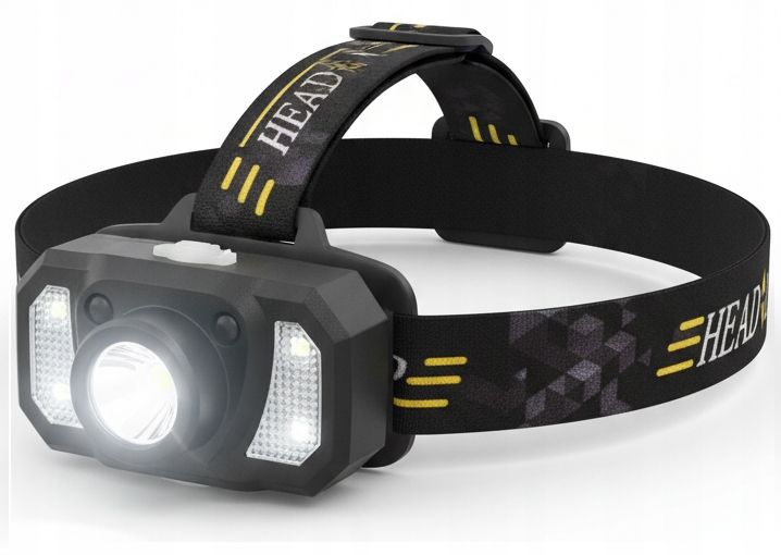 Latarka Czołowa Akumulatorowa LED 120lm Sportowa Bardzo Lekka 7 Trybów