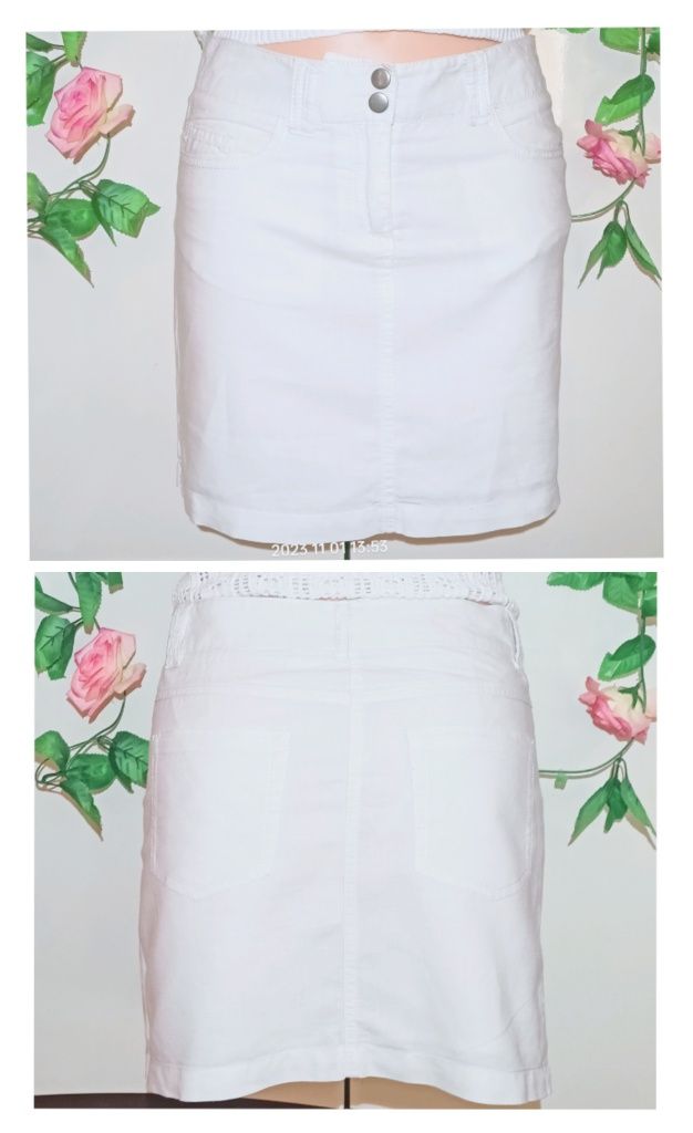 Biała krótka Spódnica + Sweterek ramiączka 36-38  
Biała krótka Spódni