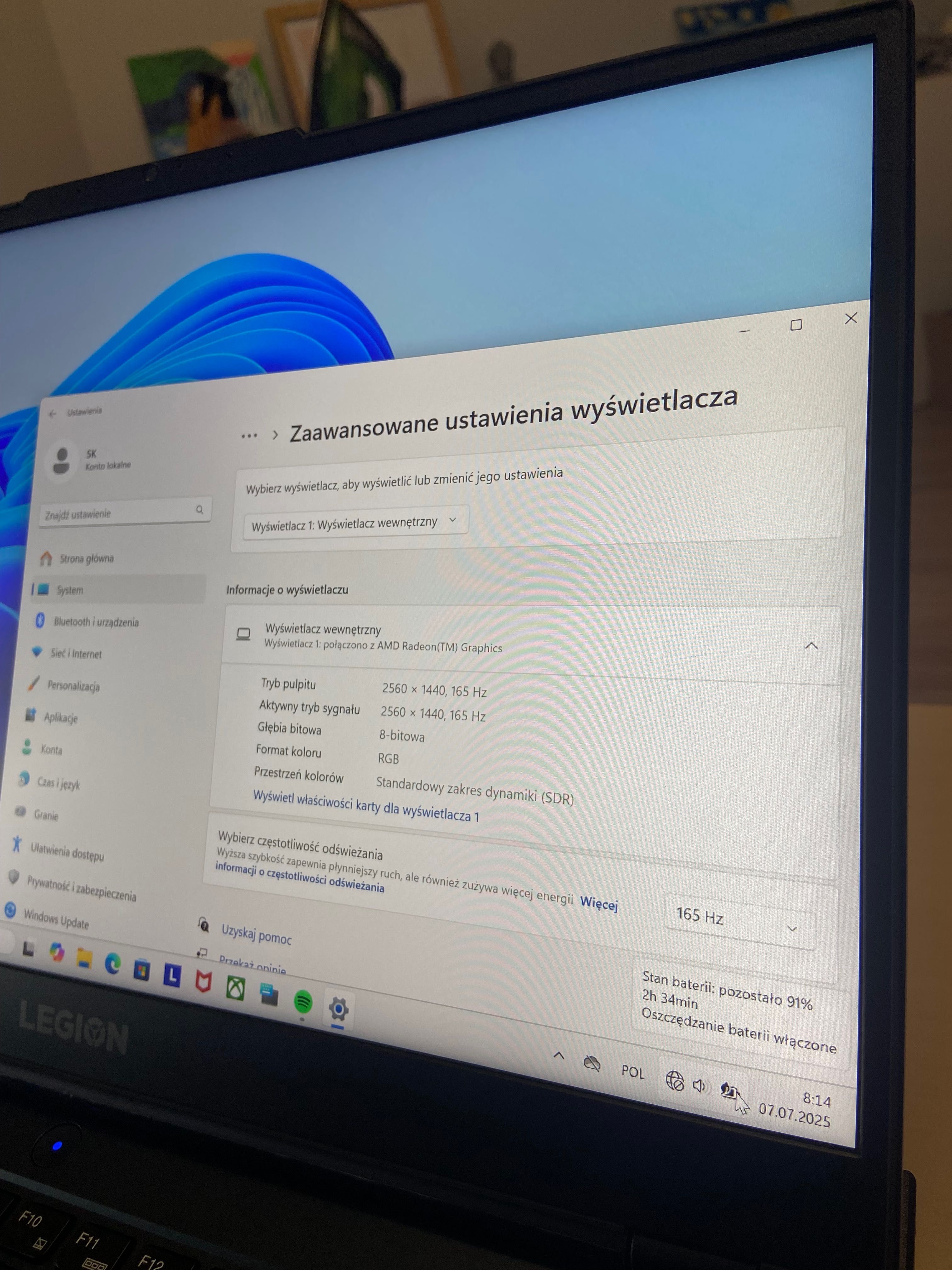 Lenovo Legion 5 Ryzen 7/32GB/1TB/Win11/RTX3060/IPS 165Hz 300 cd/m²
