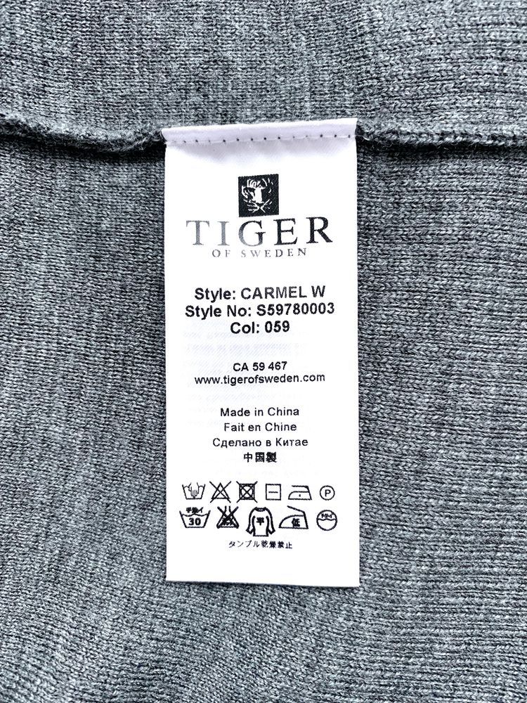 Sweter golf ciemnoszary 100% wełna wool Tiger of Sweden