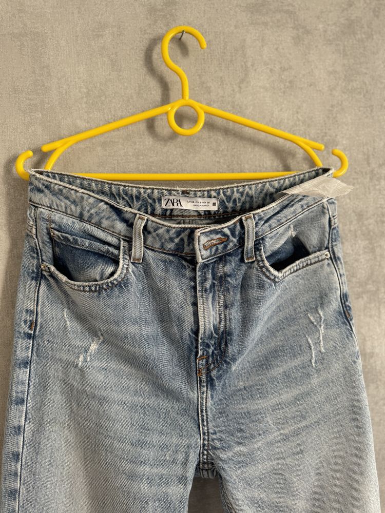 Джинси з розрізами зара zara premium 36 38 тягнуться джинс гарний
