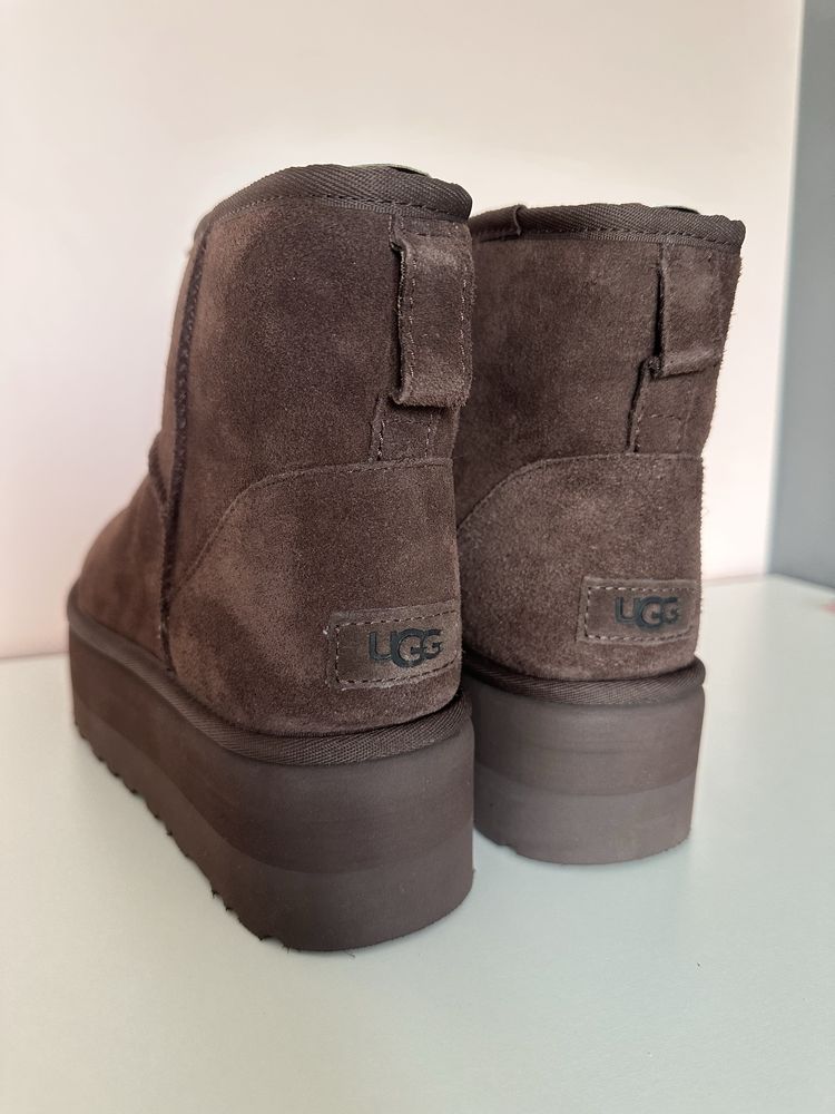 UGG W Classic Mini Platform skórzane brązowe emu botki śniegowce r. 42