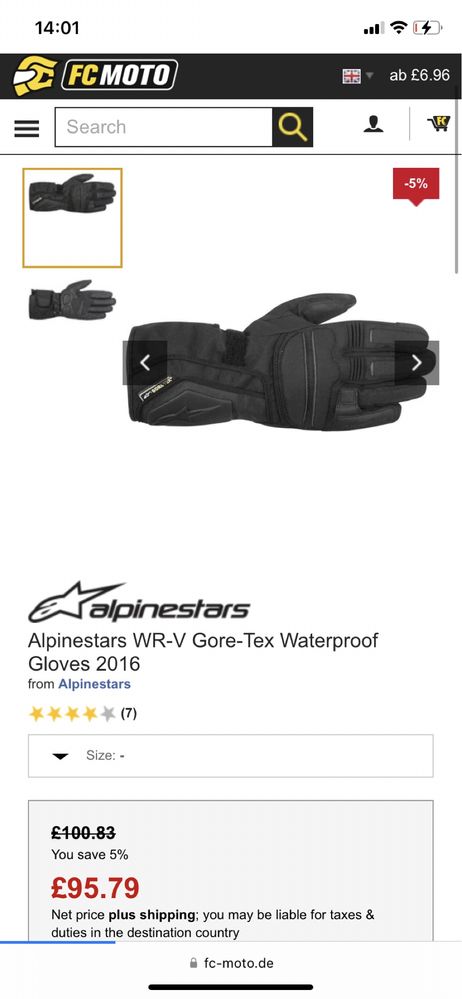 Моторукавиці Alpinestars WR-V Gore-Tex Waterproof Gloves 2016