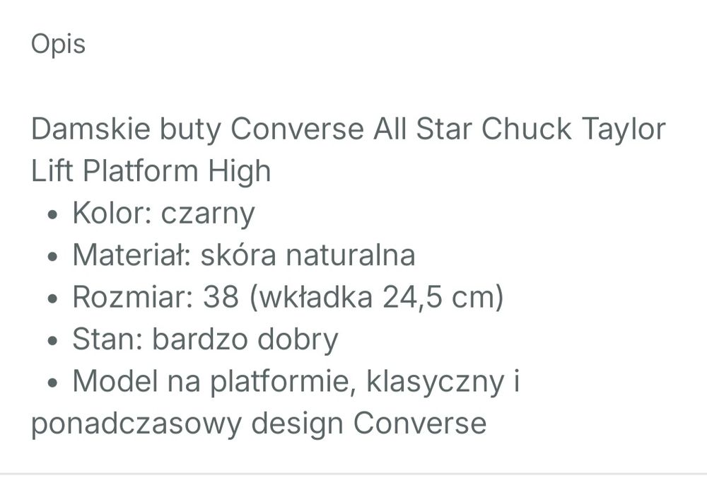 Trampki Converse skóra naturalna