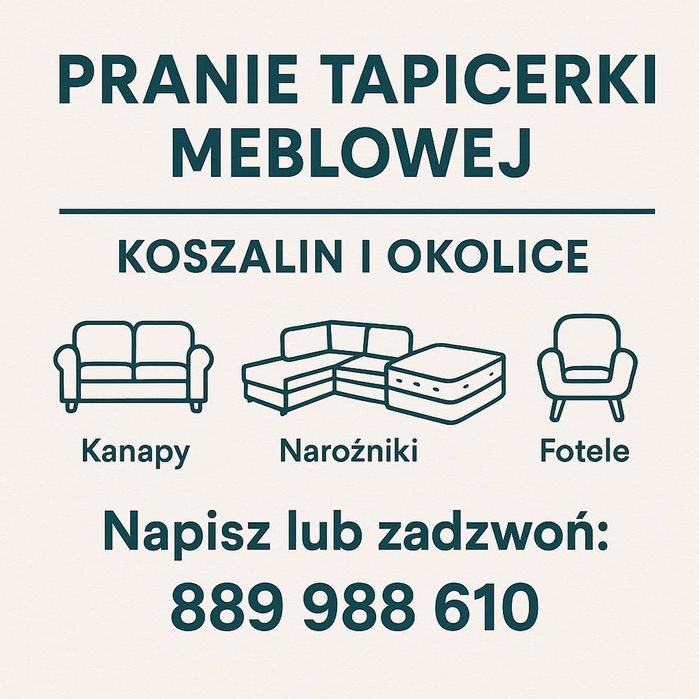 Pranie tapicerki meblowej – Koszalin i okolice