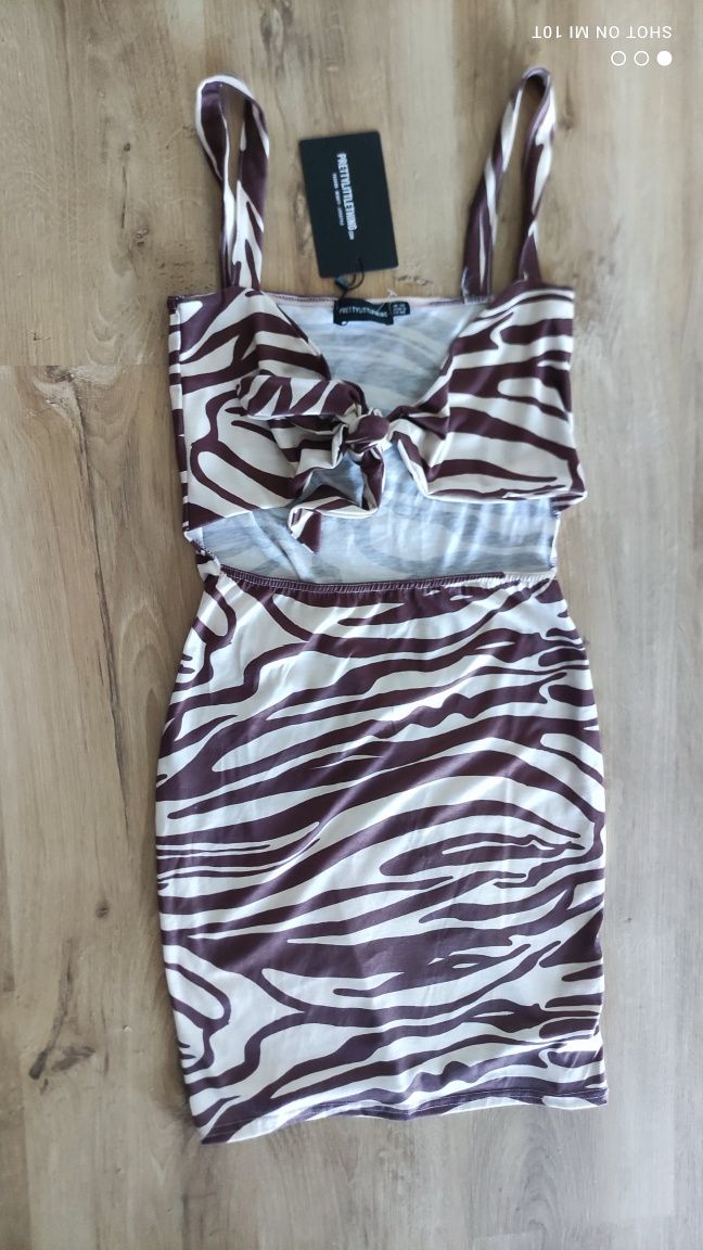 Sukienka 40 plażowa pretty little thing panterka nowa z metką Zara