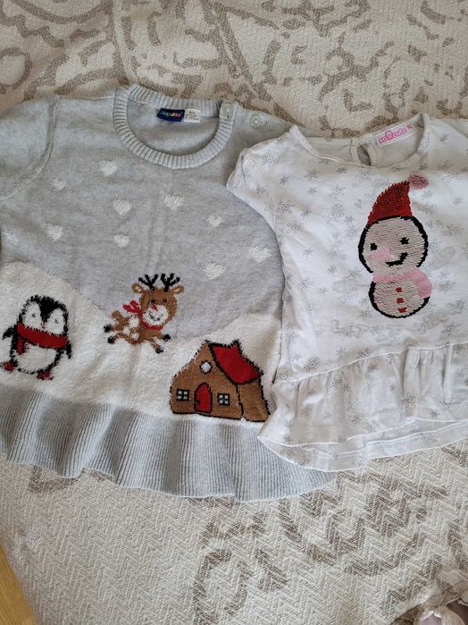 Zestaw bluza+sweterek 92 świąteczne dziecięcy