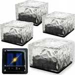 4x lampa ogrodowa najazdowa solarna kostka lodu 7x7cm zestaw 4szt