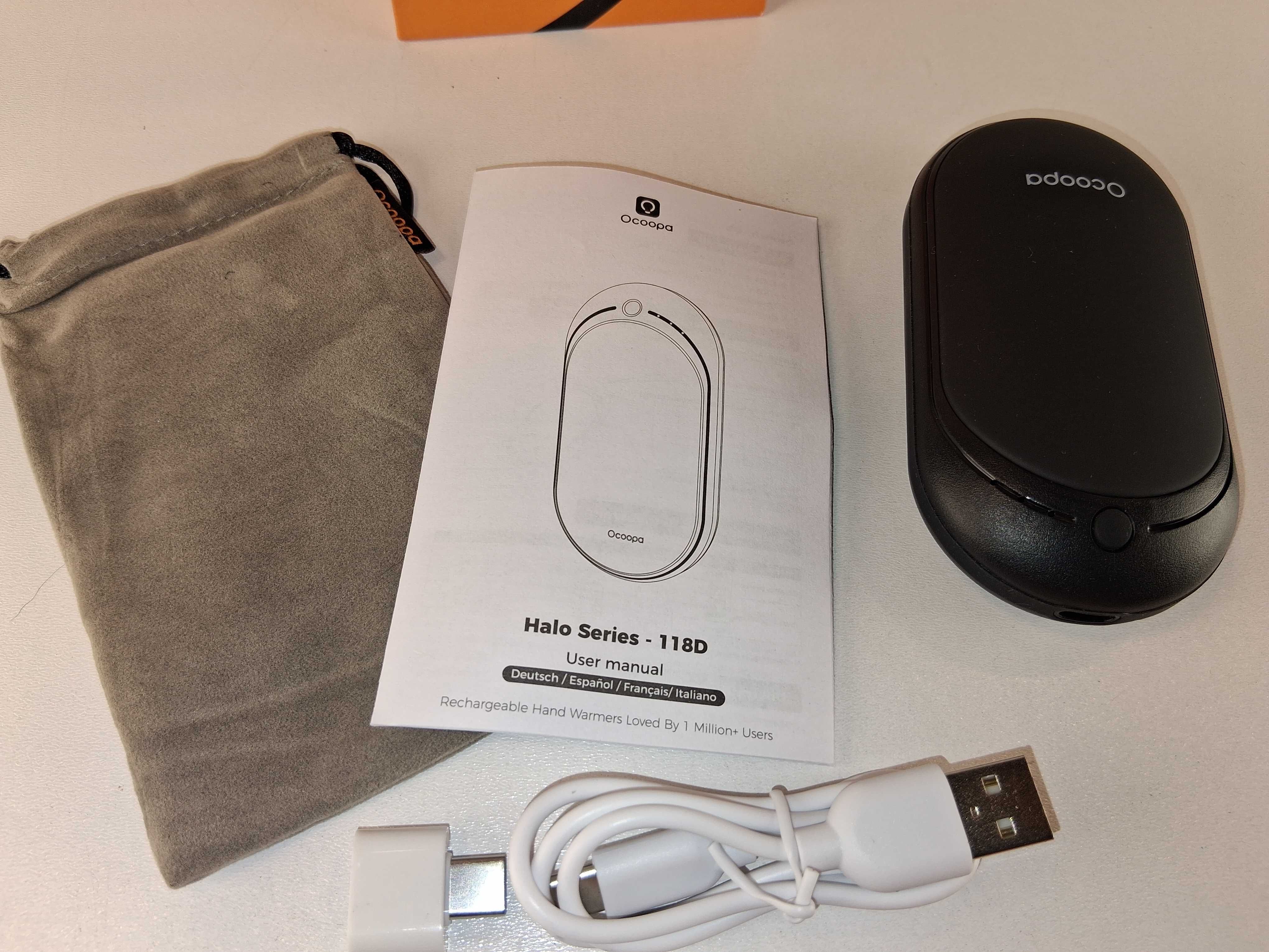 E007 OCOOPA Halo Series-118D Ogrzewacz Dłoni Power Bank 5200 mAh