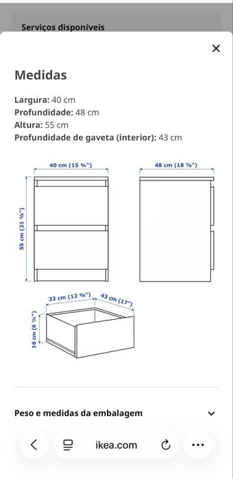 Mesa de cabeceira Ikea