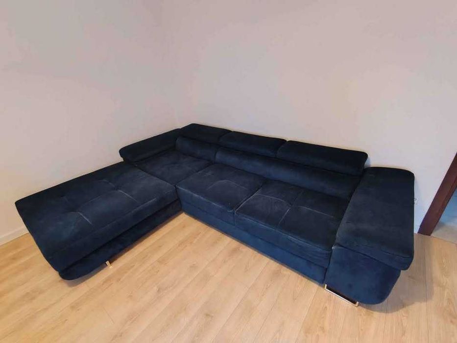 Kanapa sofa rogówka granatowa