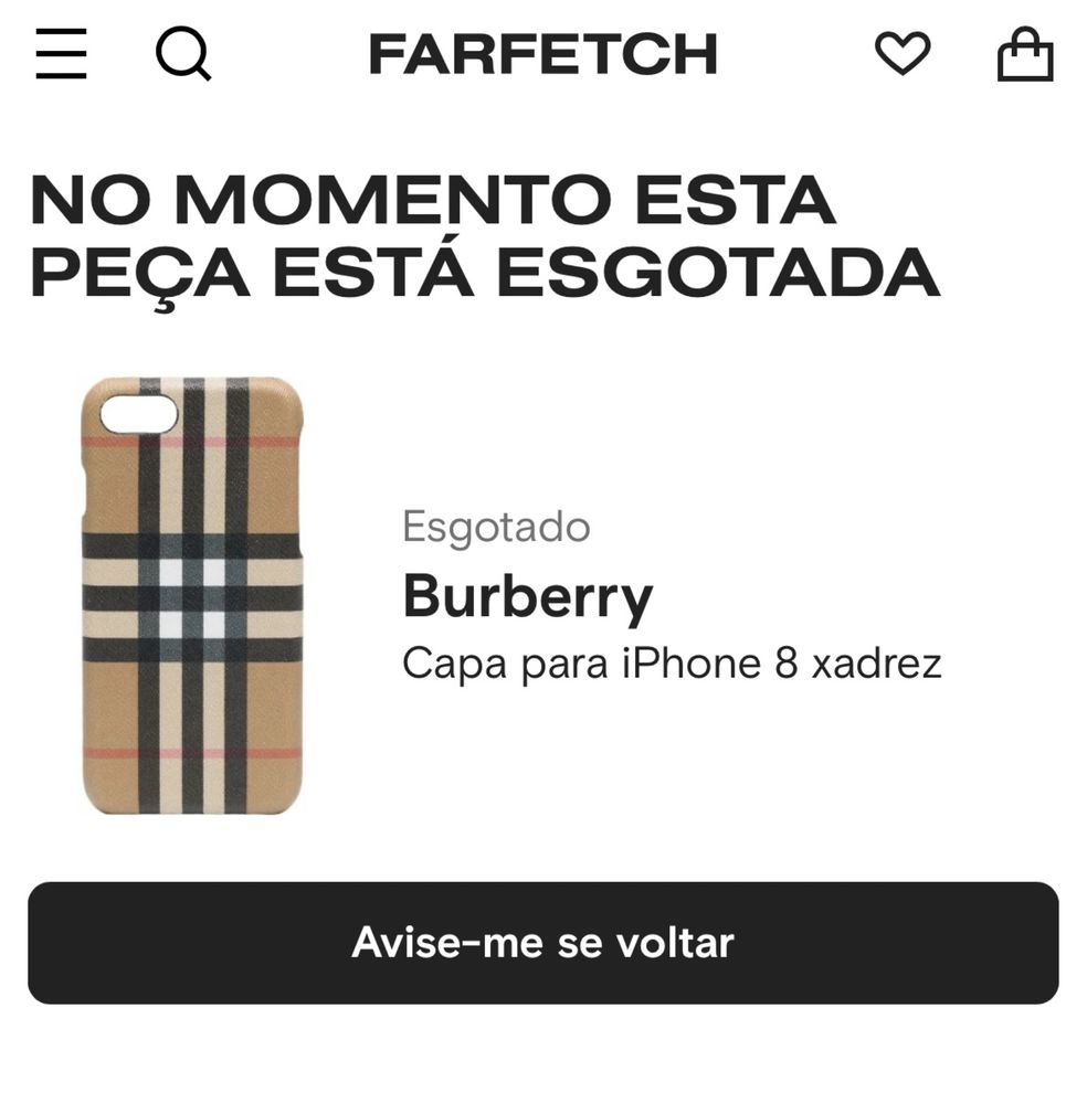 Capa Burberry Iphone 6/7/8 original