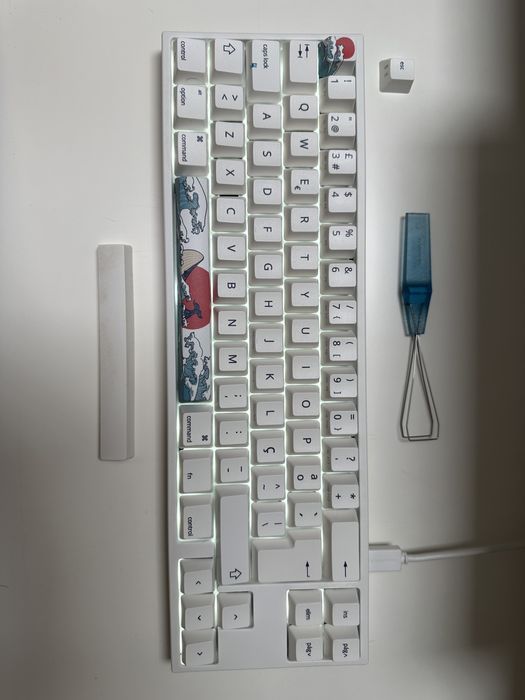Teclado Mecânico Ducky MIYA Pro MAC/PC White LED 65% PBT