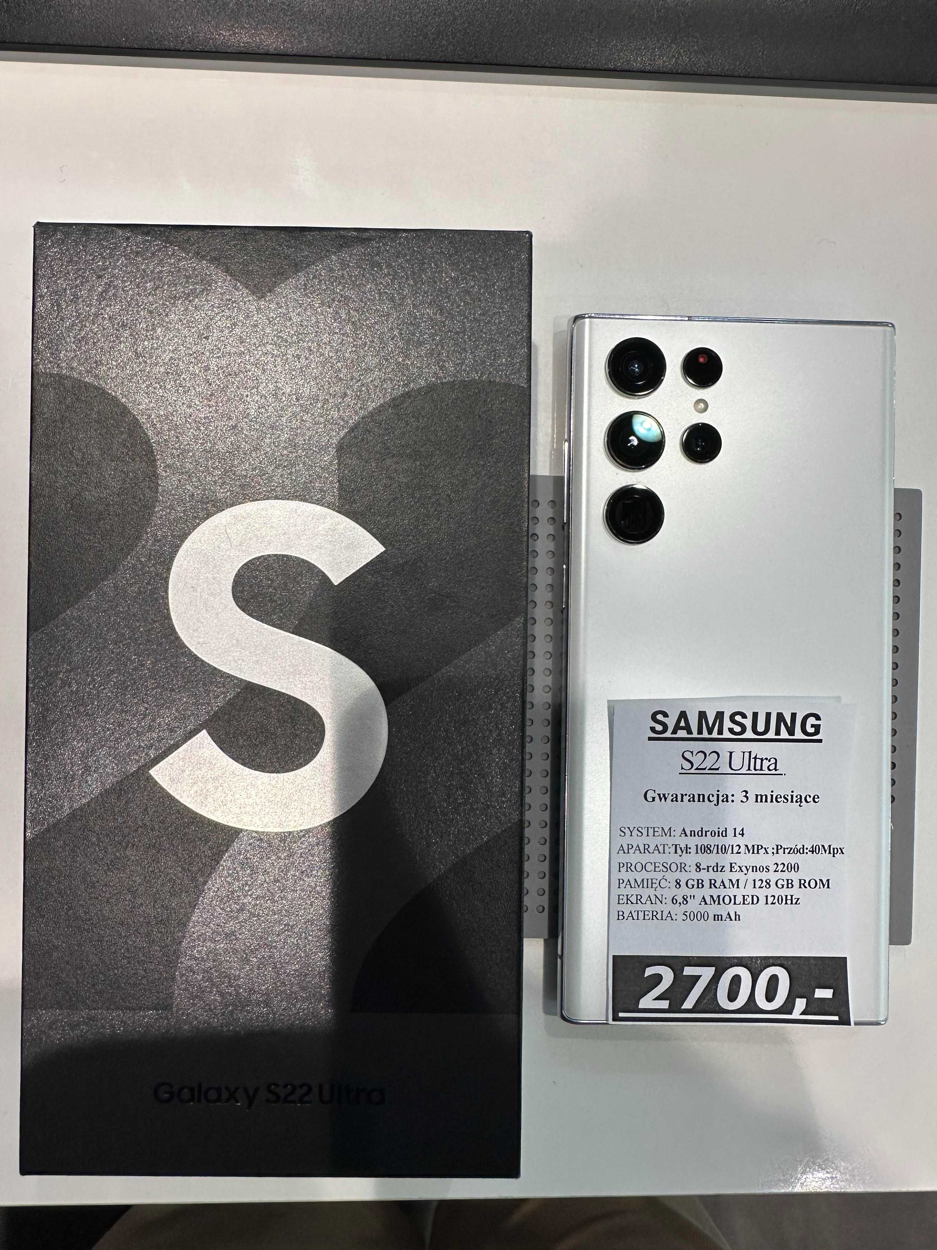 Samsung S22 ultra 128gb 3 m-ce gwarancji