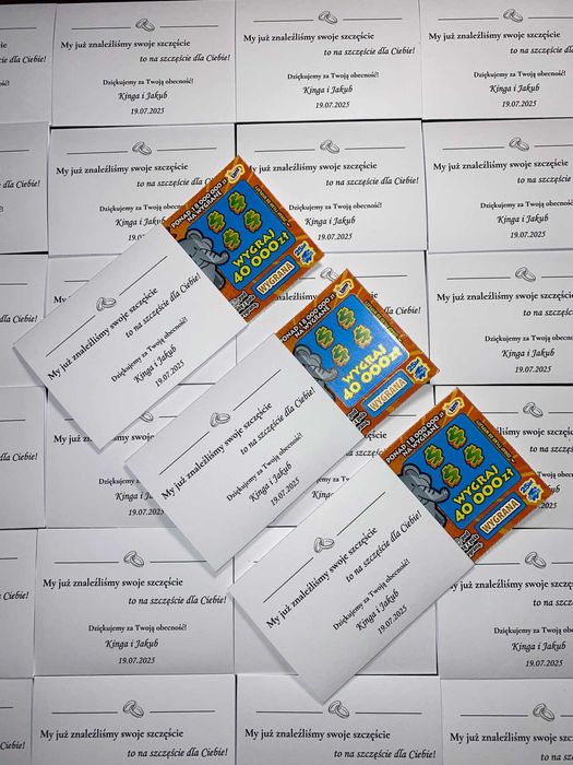 Etui na zdrapkę PODZIĘKOWANIE weselne