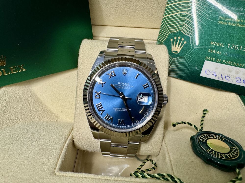 Rolex Datejust  Azzurro Blue  41mm 10.2020г.