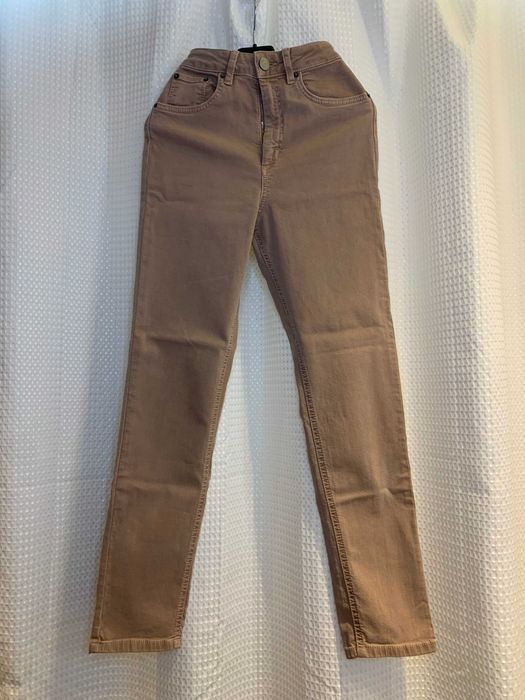 Dżinsy różowe, pudrowy róż Asos, rozm. XS