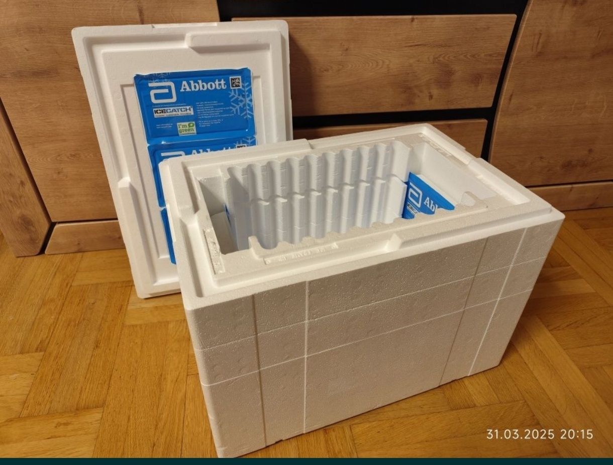 Styrobox pojemnik styropianowy izotermiczny 50x34x38,5 + 6 wkładów