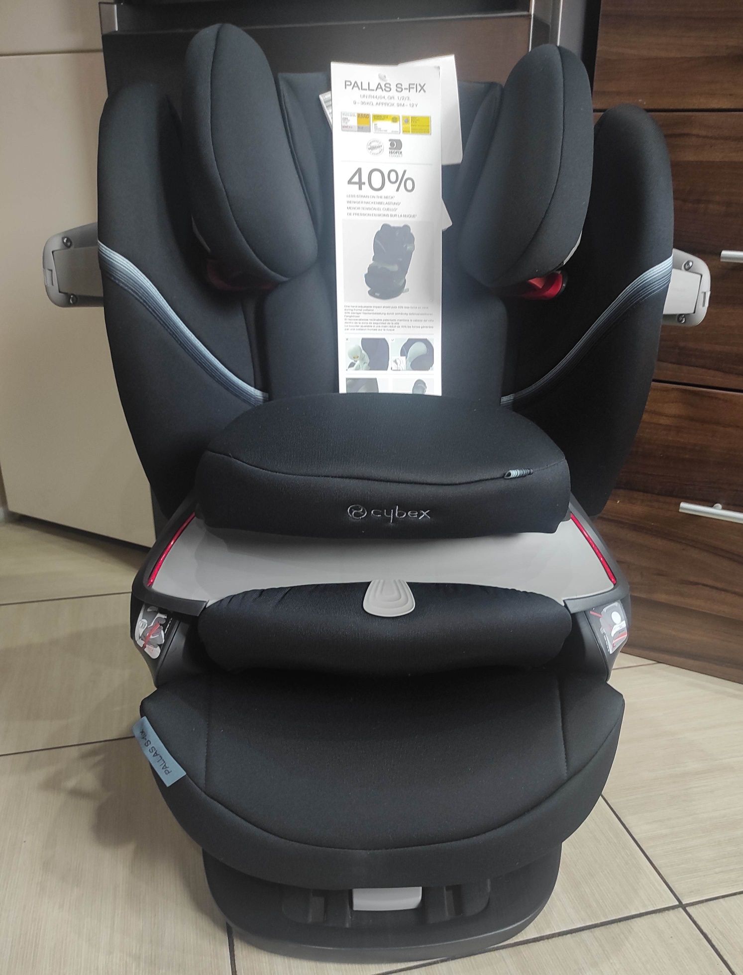 Fotelik samochodo Cybex Pallas S-Fix, ADAC, ochrona bocz.9-36kg,ISOFIX