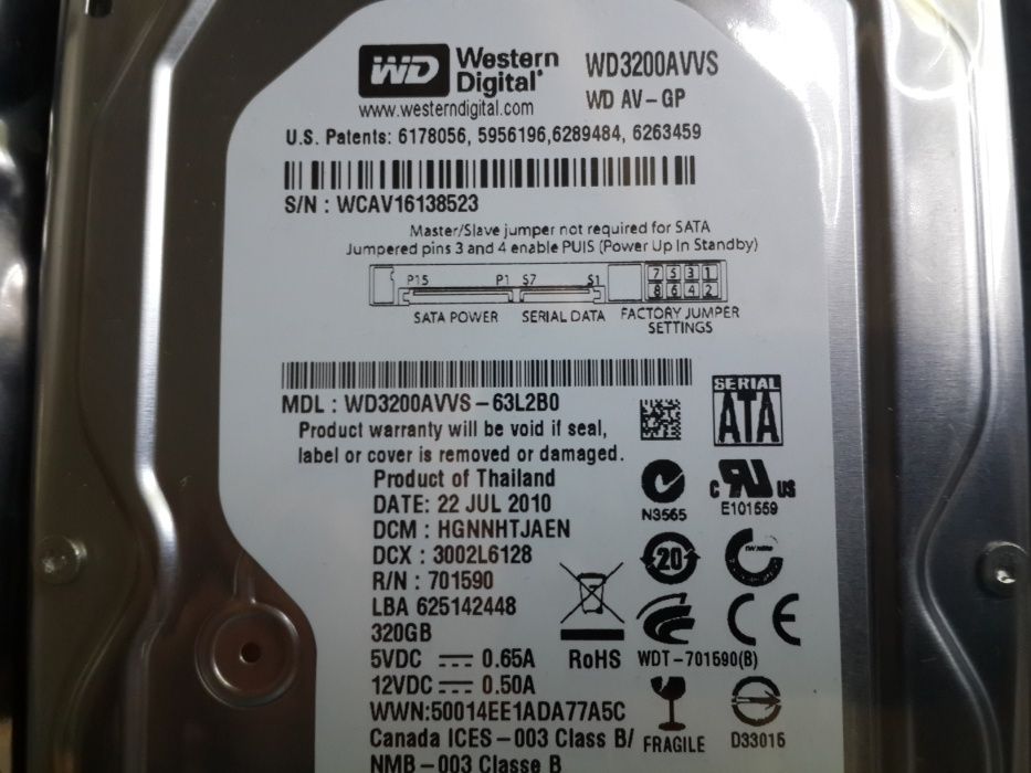 Новый жёсткий диск HDD SATA2 320Gb 7200 RPM