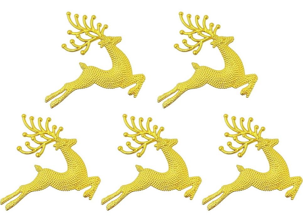 Bombki choinkowe zawieszki na choinkę złote renifery dekoracje 5szt