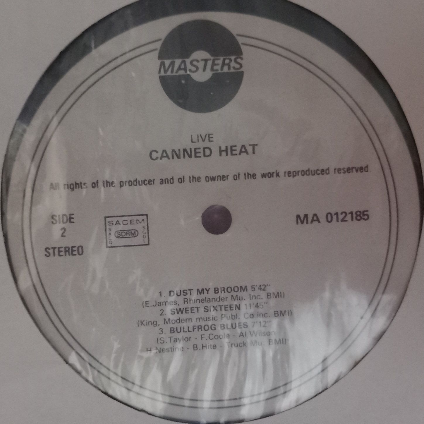 Canned Heat Live LP Winyl Album Stereo Fr EX