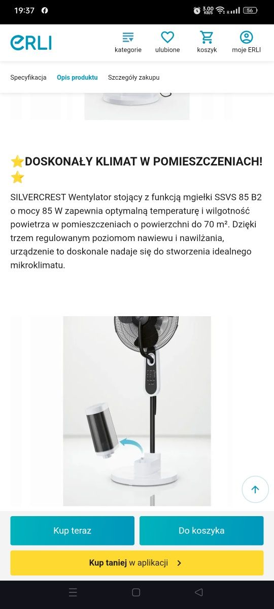 Mgiełka wentylator