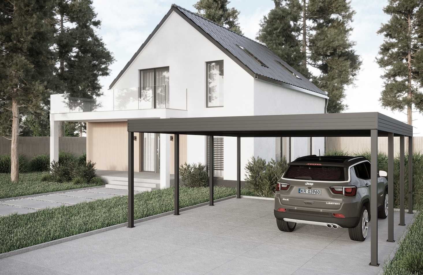 Carport, wiata zadaszenie dwustanowiskowe 6x5,8m