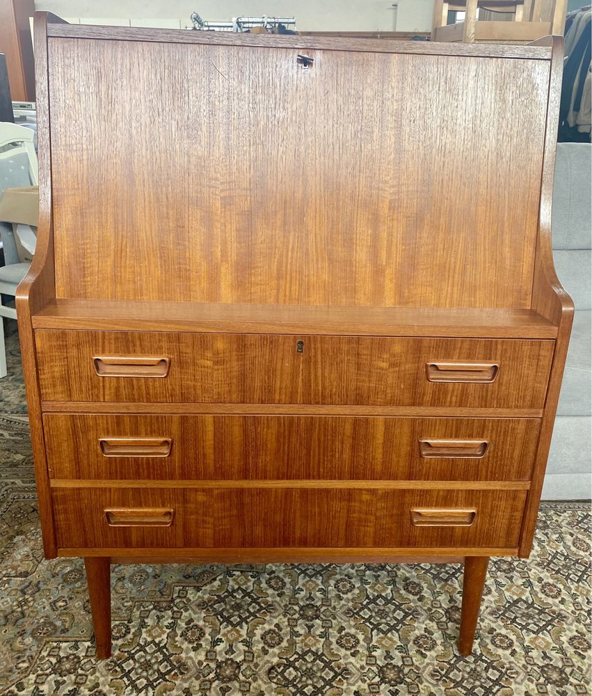 Sekretarzyk Vintage z drzewa teak, projektu Gunnara Nielsena, lata 60