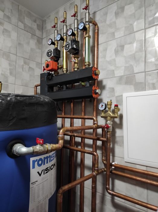 Монтаж сист.опалення,тепла підлога.Встановлення котлів.Сантехніка